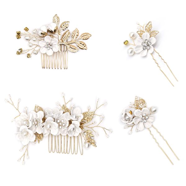 YOUSHY Hair Accessory, For Weddings, Invitations, Yukata, Kimono, Hair Ornament, Flowers, Headdress, Pearl, Flower, Comb, U-Pin, Hairpin, For Weddings, Coming-of-Age Ceremonies, Shichi-Go-San, Receptions, Parties, School Entrance Ceremonies, Japanese Clot