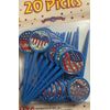 Patriotic Plastic Picks With Laser Sticker Round Blue, 20ea Package New Sealed