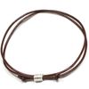 Mens/Ladies Solid Silver Spiral and Leather Anklet