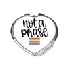 Not a phrase (rainbow stripes) LGBT pride statement compact pocket mirror - silver heart shape