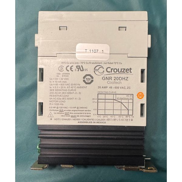 Crouzet GNR 20DHZ Cooltech Solid State Relay DIN Rail New in Box