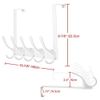 Over The Door Hook - 5 Hooks, Over Door Hook Hanger for Hanging 1 White