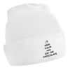 Flox Creative White Beanie Keep Calm and Eat The Chocolate