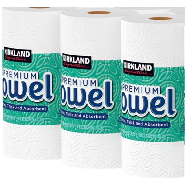 Kirkland Signature Renewal Premium Paper Towel (2 Ply Kitchen Paper) 3 Rolls (140 Sheets x 3 Rolls) Individually Packaged/Premium Paper Towel 3Rolls 140/2-PLY Sheets