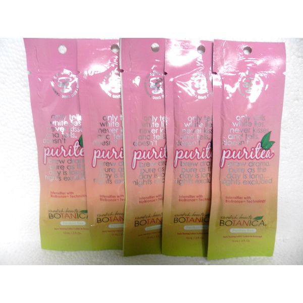 5 PACKETS PACKS PURITEA INTENSIFIER TANNING LOTION BY SWEDISH BEAUTY BOTANICA