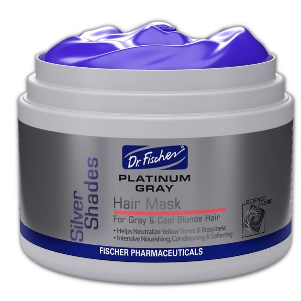 Dr. Fischer Purple Hair Mask for Silver, Blonde, Bleached, Highlighted or Color Treated Hair - Removes Orange and Yellow Brassiness, Toner Purple Mask (10.14 oz.)