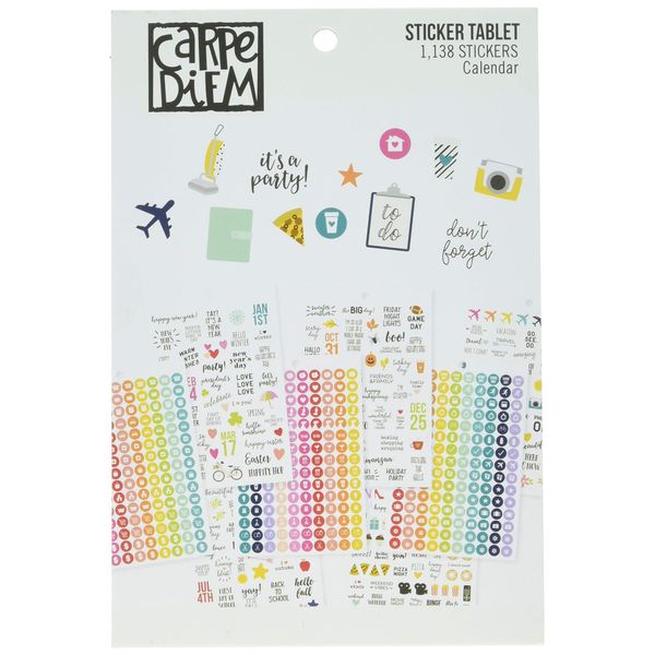 Carpe Diem A5 Planner Sticker Tablet-Calendar, 1138/Pkg