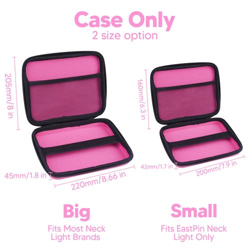 Storage Case for EastPin Neck Light (Case Only), Zipper Carring Box with Organizer Pouch for Cable, Glasses, Reading Accessories Book Page Holder Bookmarks and Craft Knitting Crochet Sewing Supplies