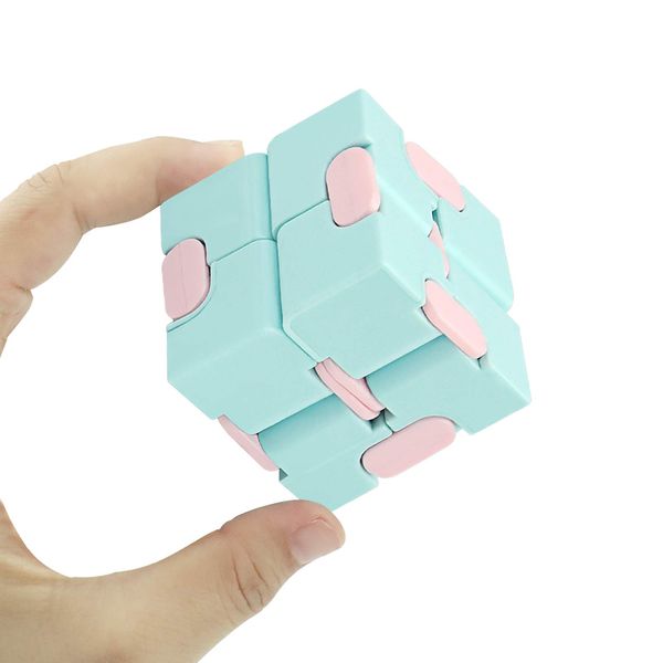 Infinity Cube Fidget Toy Stress Relief for Adults and Kids , Fidget Toy Cute Puzzle Flip Cube for Anxiety Relief and Killing Time… (Blue)