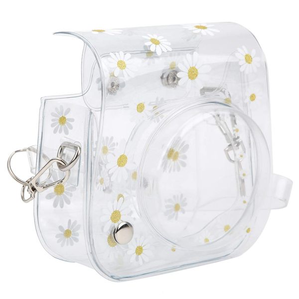 Longzhuo Mini Camera Case for Instax Mini 11/9/8 Instant Camera, Transparent Small Camera Bag PVC Case with Adjustable Shoulder Strap, Mini Camera Protective Case