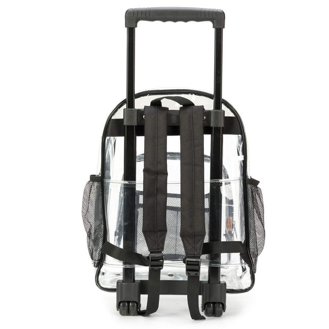 Black Flap PVC Clear Backpacks Cute Transparent Bags with Inner Pouch