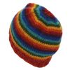 LOUDelephant Hand Knitted Wool Beanie Hat - Stripe Dark Rainbow