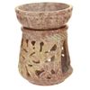 Oil Diffuser - Natural Soapstone Oil Burner Round Leaves 4"