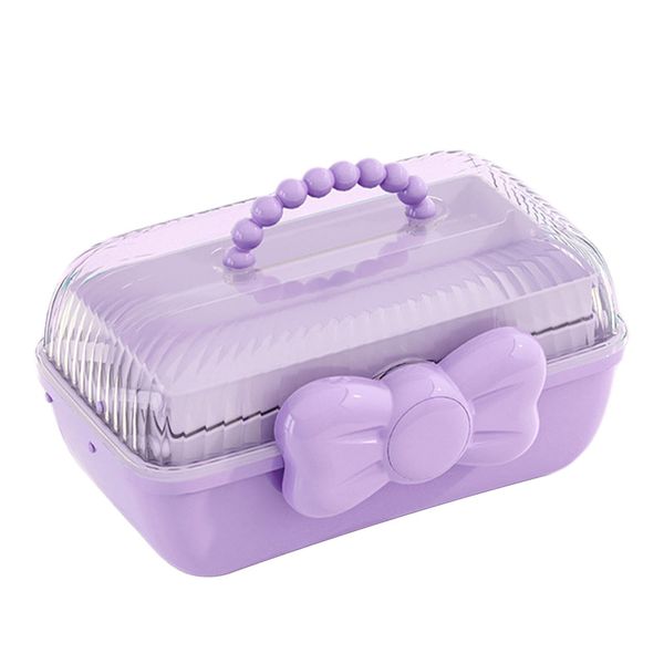 MagiDeal Girl Hair Accessories Storage Box Jewelry Organiser Box Multipurpose Storage Case Girls Hair Accessory Organizer for Hair Clips Scrunchies, Purple