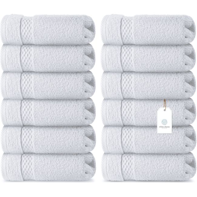 White Classic Luxury Bath Mat Floor Towel Set - Absorbent Cotton