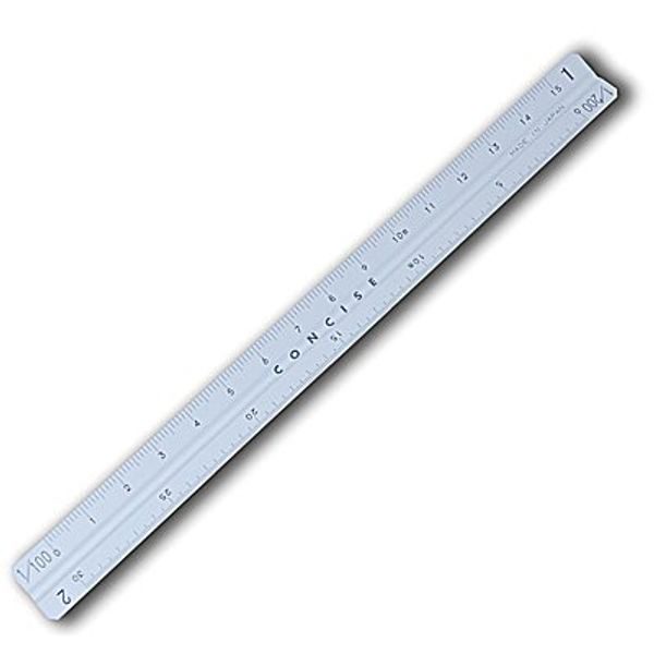 Aluminum Color Triangle Scale 5.9 inches (15 cm) Silver