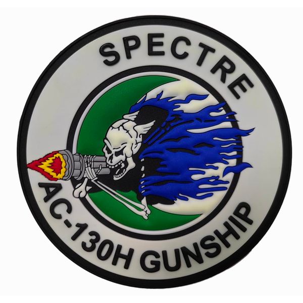 Lockheed Martin® AC-130H Spectre Gunship PVC Glow in The Dark Patch – with Hook and Loop