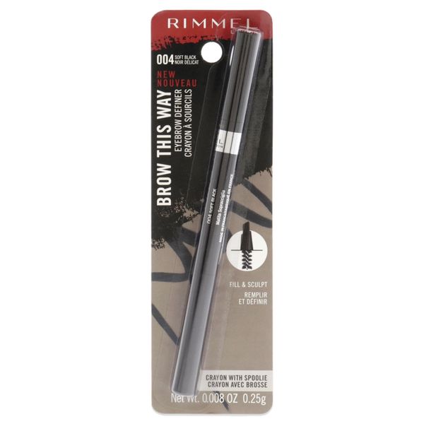 Rimmel London Rimmel Brow This Way Eyebrow Definer,Soft Black (1 Count)