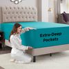 Empyrean Bedding Extra Deep Pocket Twin Fitted Sheet, Microfiber, 110 GSM, Teal Blue