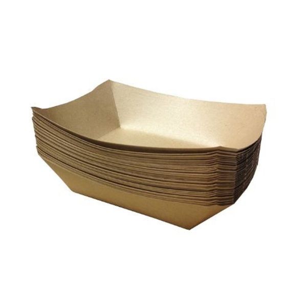 URPARTY - Premium Brown Disposable Paper Food Serving Tray - 2.5 lb capacity - Heavy Duty - Large 50 pcs