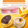 4PCS Strawberry & Bee Lip Balm Honey Pot, Vitamin E Lip Masks & Moisturizing Propolis Sleeping Lip Mask, Effective Reduces Lip Lines Prevention Dry and Cracked Lip Scrubs Exfoliator Smoothing Dry Lip Care