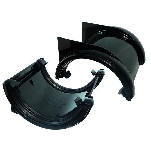 Pack Of 1 X Half Round Union Brackets Downpipe Bracket Black 112Mm