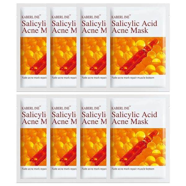 8 Stück Salicylsäure Gesichtsmaske Frauen, Hydrating Anti-ageing Face Mask, Porenreinigung Anti Pickel Masken Beauty, Tiefenreinigung Gesicht Poren Verkleinern Gesichtsmasken