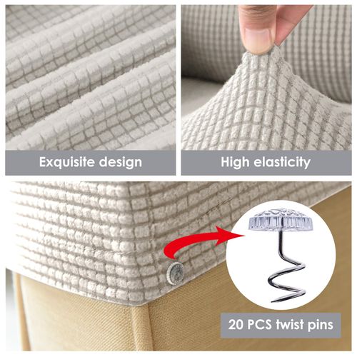 Armrest Chair Covers, Set of 4 Stretch Armchair Covers for Arms，Spandex Polyester Sofa Arm Caps Non Slip Armrest Covers for Chairs Furniture Protector Armchairs Sofa Couches Recliner (ivory White)