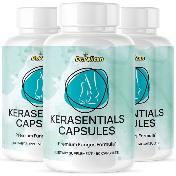Kerasentials- Skin & Nail Support- 3 Bottles- 180 Capsules