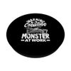 Creatine Monohydrate Monster At Work Funny Supplement PopSockets Swappable PopGrip