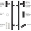 TOGU TG-6012 60 inches Solid Standoffs Heavy-Duty Commercial Grade-304 Stainless Steel Push Pull Door Handle/Barn Door Pull Handle/Glass Pulls, Matte Black Finish