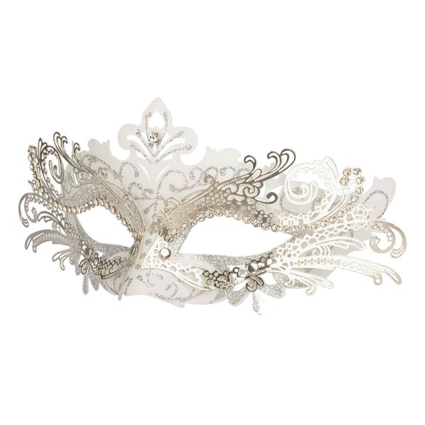 Hoshin Masquerade Mask, Mardi Gras Deecorations Venetian Masks for Womens (White)