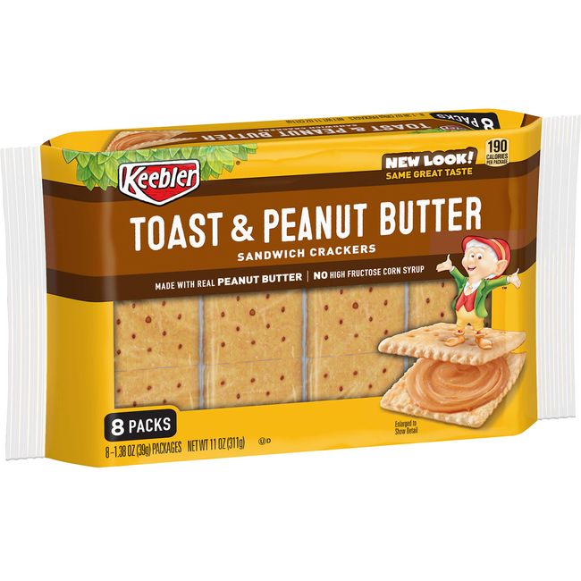 Keebler, Sandwich Crackers, Toast and Peanut Butter, 11oz (12 Count)