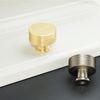 IAFVKAI 2 Pack Cabinet Knobs Brushed Brass Kitchen Knobs Aluminium Alloy Gold Drawer Knobs for Cabinet and Dresser Hardware Round Cupboard Knob