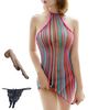 OLYOLY Sheer Micro Mini One Piece Babydoll, A Multicolor