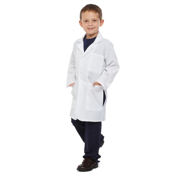 Dress Up America Lab Coat for Kids - Doctor's White Lab Coat Costume for Girls and Boys - 3/4 Length Lightweight Lab Coat (Toddler 2)