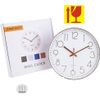 Silent 12-Inch Wall Clock with Modern Silver Frame - Perfect for Any Room