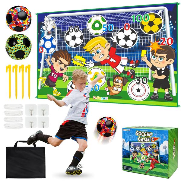 Dr.Rapeti Soccer Ball Game Set for Kids Soccer Goal Game Mini Soccer Toy Game Set Indoor Outdoor Backyard Game Toddlers Gift Kids Gift for 3-10 Years Old Boys Toy