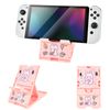 DLseego Stand for Switch 2/OLED/Lite Console,Non Slip Adjustable Pink Theme Playstand Foldable Compact Holder Stand,Cute Rabbit