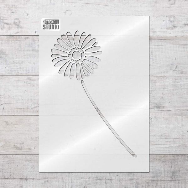 The Stencil Studio Gerbera Flower Stem Reusable Stencil - Size Extra Small (A5) (10088XS)