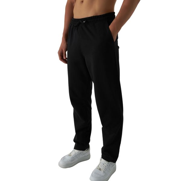 ROSS CAMP Jogginghose Herren – Sporthose Herren Lang Baumwolle, Freizeithose Trainingshose, Sport Hosen Männer, Sweatpants Jogger, Laufhose Baumwoll Breite Modern (Schwarz, L)