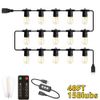 48ft String Lights X-mas Decor S14 LED Waterproof IP65 Warm for Outdoor W/Remote
