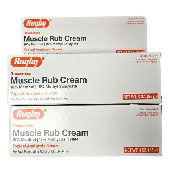 Rugby Muscle Rub Cream 3oz Large Tube ( 2 PACK )  PHARMACY FRESH! __