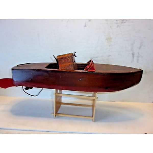 Seaworthy Antique Wooden Toy  boat Antique  Naval Jacrim Boston Mass