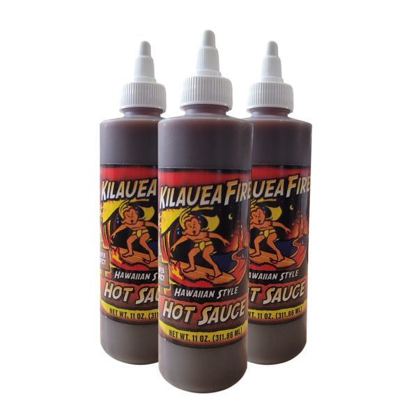 Kilauea Fire Hot Sauce 11 fl.oz. (3 Bottles)