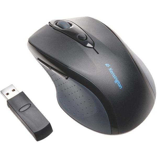 Kensington Wireless Mouse - Pro Fit Full Sized mouse with ergonomic comfort design, optical sensor & adjustable dpi for laptop, desktop, PC, Macbook, notebook - Black (K72370EU)