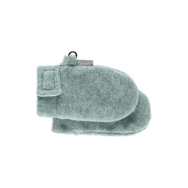 Sterntaler Fäustlinge ohne Daumen aus Microfleece Unisex - Baby und Kinder Handschuhe mit Klettverschluss und wärmendem Futter - steingrün, 1