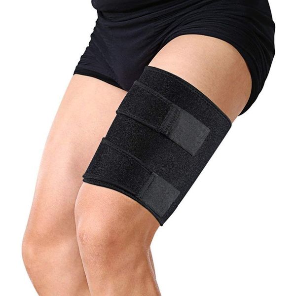 Medical Grade Thigh Hamstring Support Compression Brace Wrap Adjustable Neoprene Sports Leg Sleeve for Pulled Hamstring Strain Injury Rehab for Gym, Running, Fitness, Football, Badminton, 1Pair