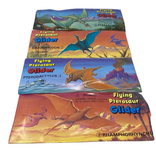 Dinosaur Flying Pterosaur Glider Plane Set Of 4 Model Throw Planes Gliders￼￼