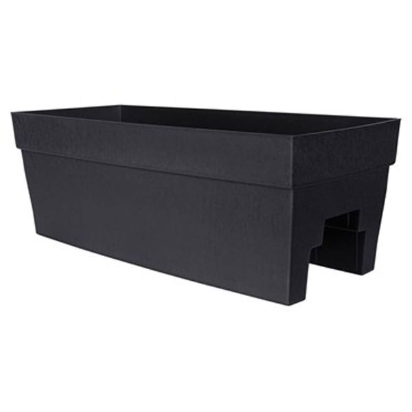 DCN Plastic 3527-36 Harmony Rail Planter, Black